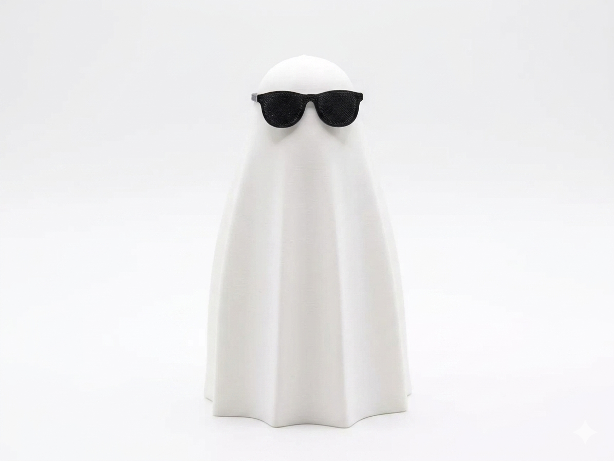 funny ghost with glasses